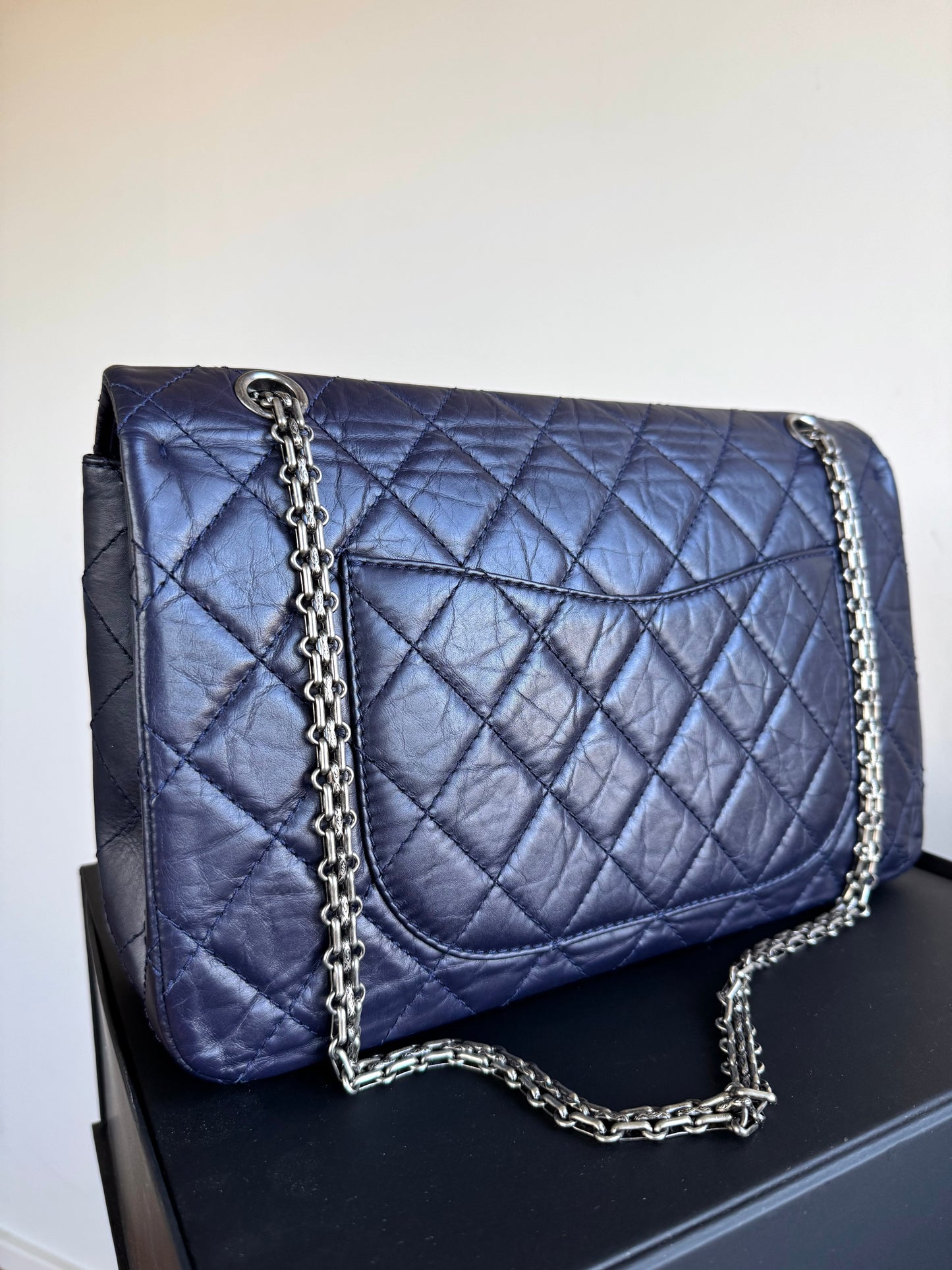 Pre-owned Chanel 2.55 Reissue Maxi 227 Purple Calfskin Flap Bag