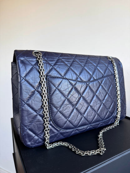 Pre-owned Chanel 2.55 Reissue Maxi 227 Purple Calfskin Flap Bag