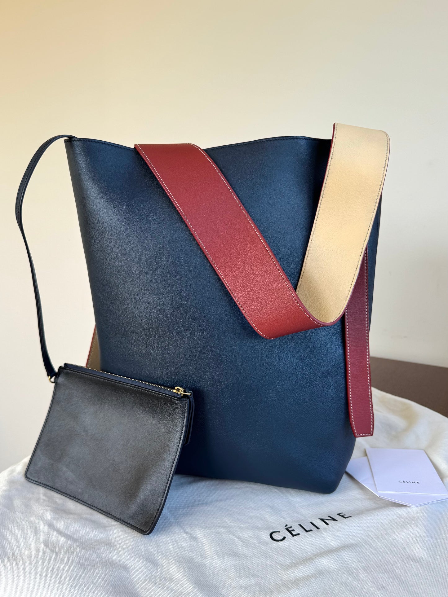 Pre-owned Céline Twisted Cabas Multicolor Leather Tote Bag