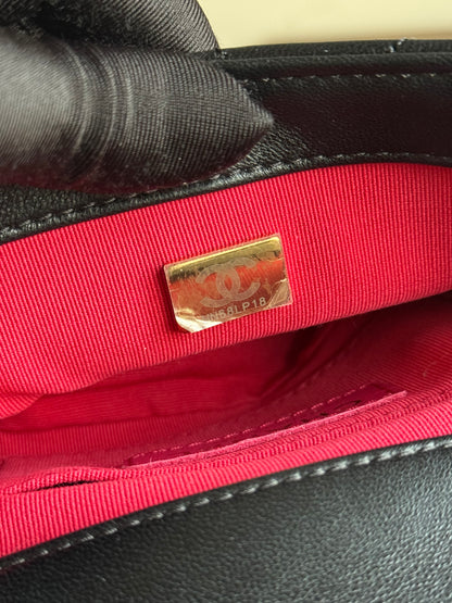 Pre-owned Chanel My Own Frame Small Black Leather Flap Bag