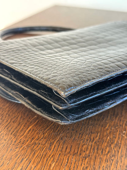 Pre-owned Hermès Vintage Escale Black Crocodile Handle Bag