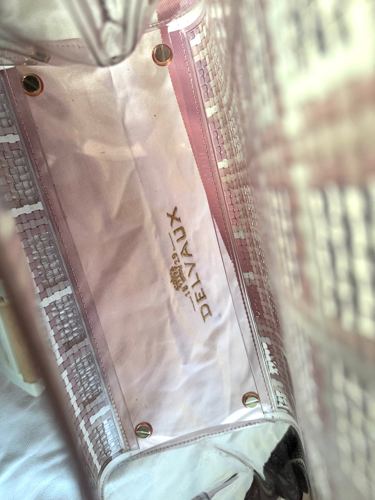 Pre-owned Delvaux Vinyl Gingham The Dreamer Brillant MM Pink Bag