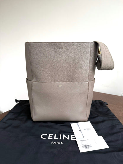 Pre-owned Céline Seau Sangle Taupe Leather Tote Bag