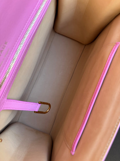 Pre-owned Delvaux Tempête GM Flamingo Pink Toile De Crin Leather Bag Limited Edition