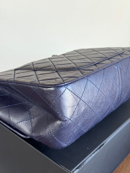 Pre-owned Chanel 2.55 Reissue Maxi 227 Purple Calfskin Flap Bag