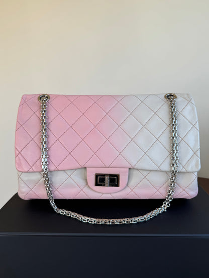 Pre-owned Chanel 2.55 Reissue Maxi 227 Rose Degrade Lambskin Flap Bag