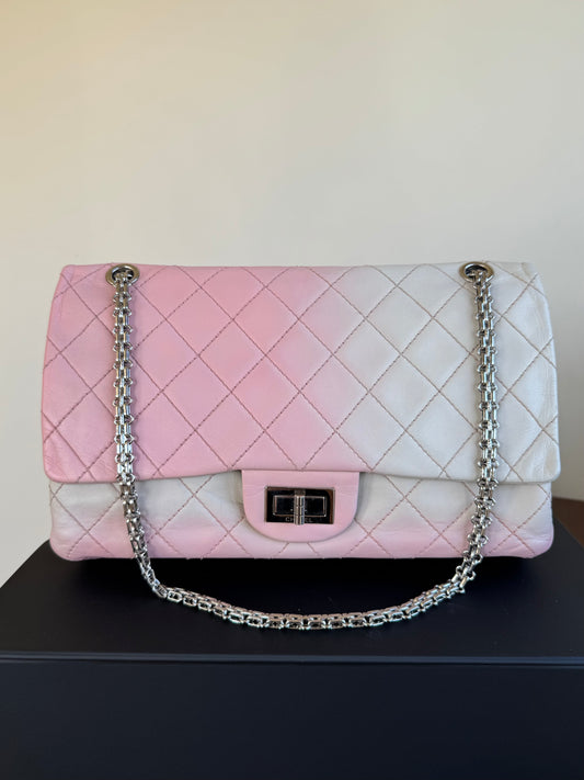 Pre-owned Chanel 2.55 Reissue Maxi 227 Rose Degrade Lambskin Flap Bag