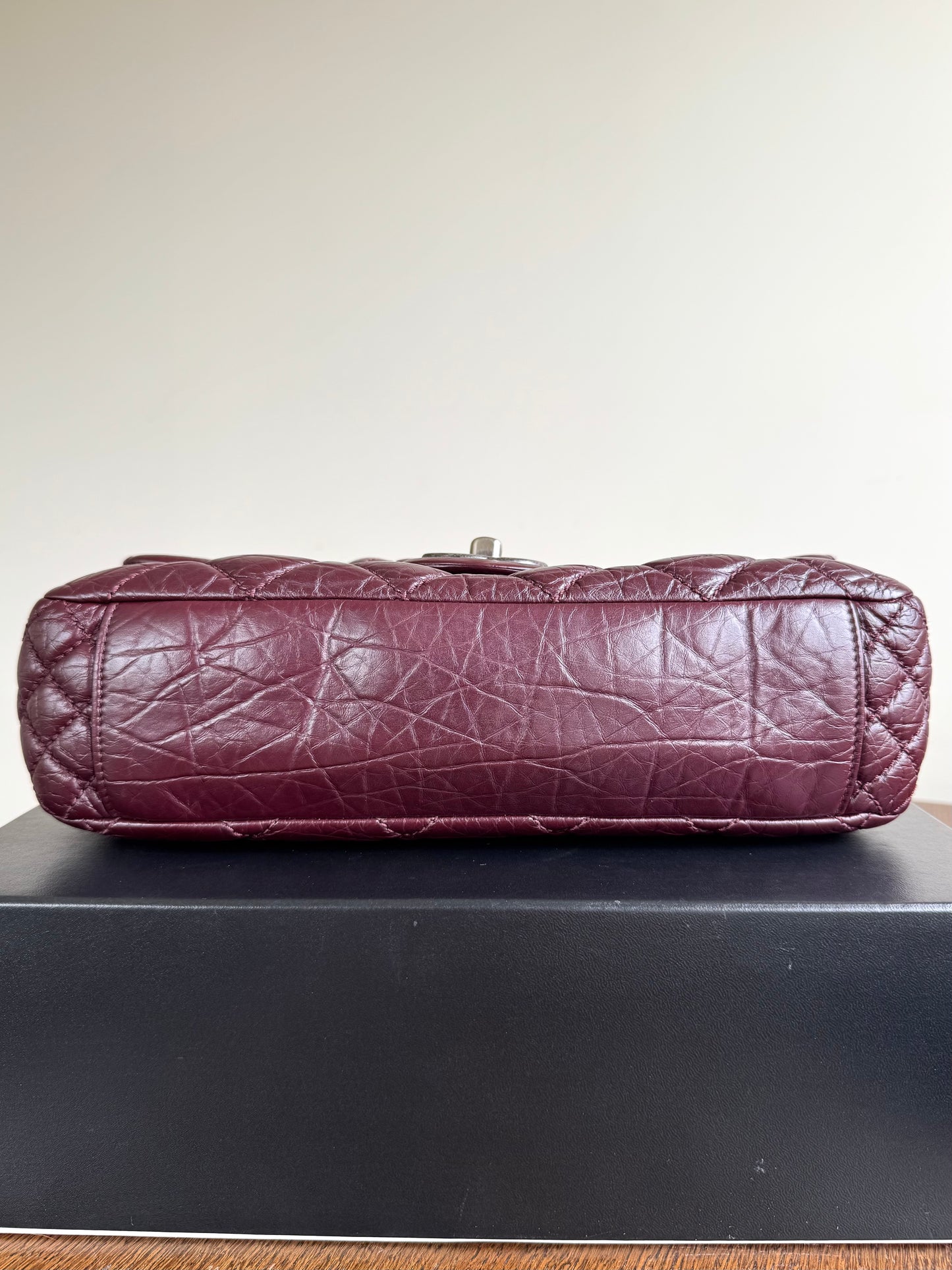 Pre-owned Chanel Portobello Burgundy Aged Calfskin Flap Bag