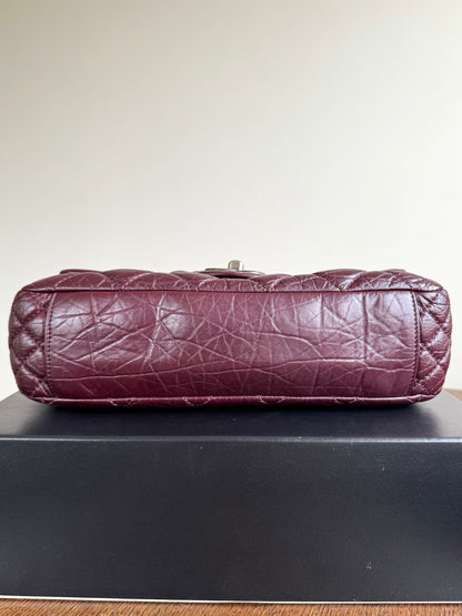 Pre-owned Chanel Portobello Burgundy Aged Calfskin Flap Bag