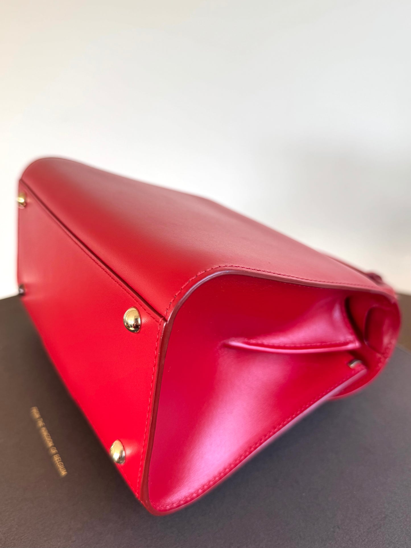 Pre-owned Delvaux Brillant Mini Red Box Calf Bag