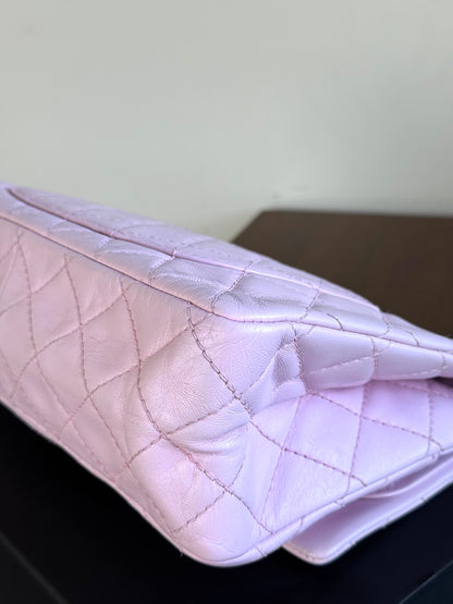 Pre-owned Chanel 2.55 Reissue 226 Large Pink Leather Flap Bag