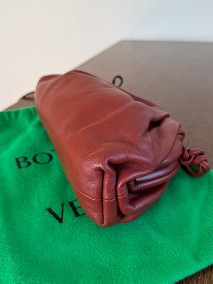 Pre-owned Bottega Veneta Mini Pouch Burgundy Lambskin Crossbody Bag