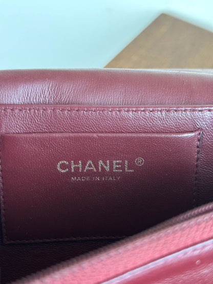 Pre-owned Chanel CC Black Waxed Leather Flap Bag