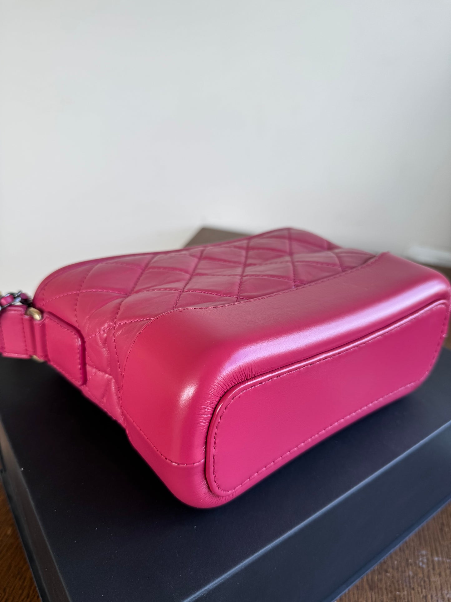 Pre-owned Chanel Gabrielle Small Rose Calfskin Hobo Bag