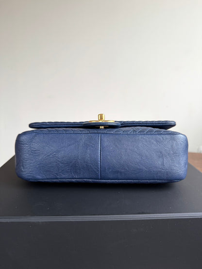 Pre-owned Chanel Timeless Classic Mini Rectangle Navy Calfskin Flap Bag