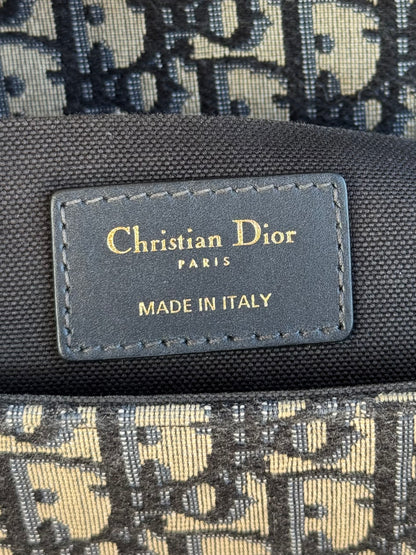 Pre-owned Dior 30 Montaigne Box Navy Canvas Leather Bag