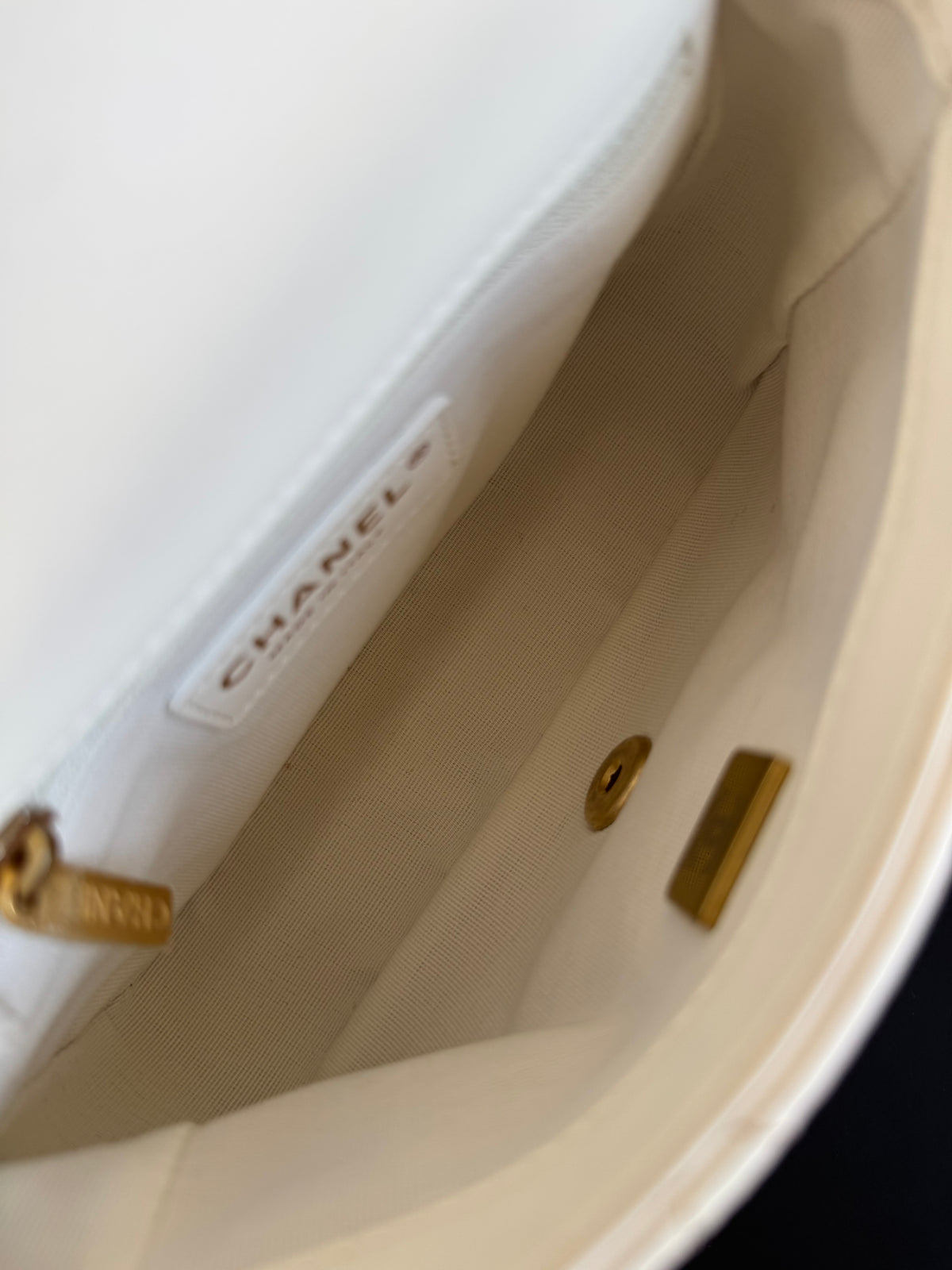 Pre-owned Chanel CC Mini Dynasty White Leather Flap Bag