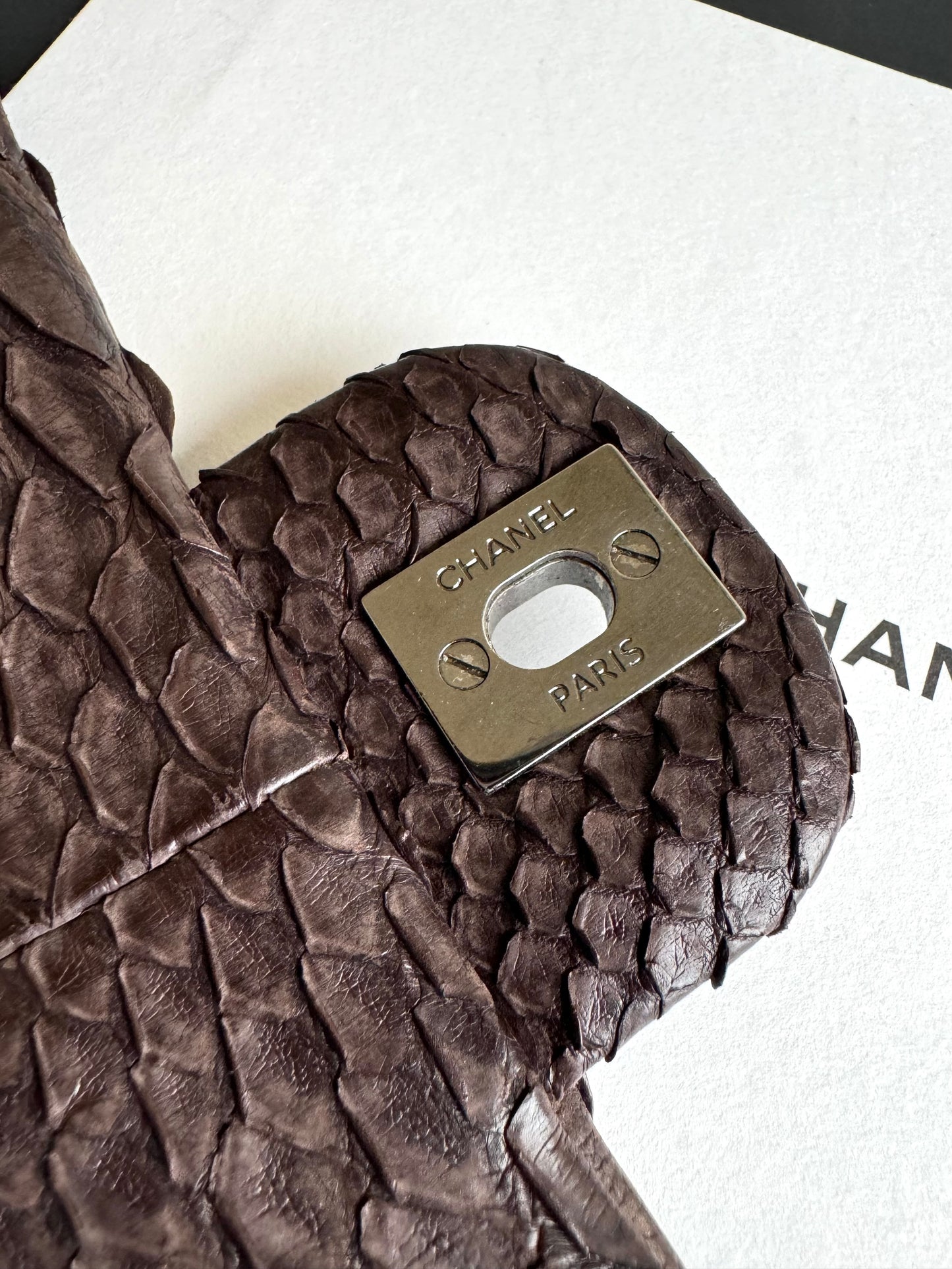 Pre-owned Chanel Timeless Classic Standard Python Flap Bag