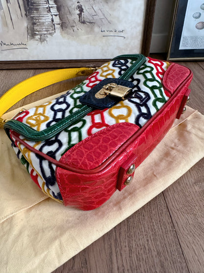 Pre-owned Louis Vuitton Multicolor Dolly Crocodile Velvet Chains Bag Limited Edition