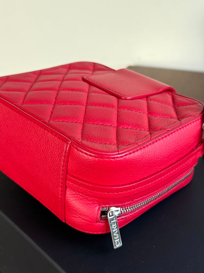 Pre-owned Chanel CC Box Mini Red Leather Camera Bag