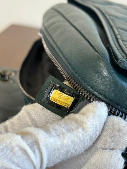 Pre-owned Chanel CC Dark Green Leather Flap Bag