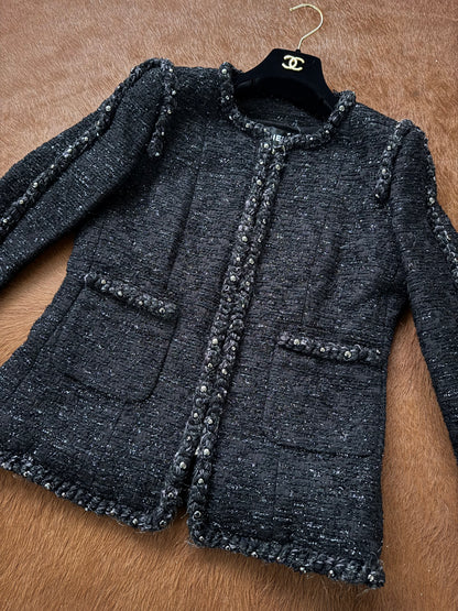 Pre-owned Chanel Paris Dallas Black Tweed Jacket