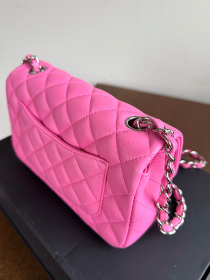 Pre-owned Chanel Timeless Mini Rectangle Pink Leather Bag