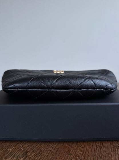 Pre-owned Chanel Black Lambskin Pearl Crown Handle Bag