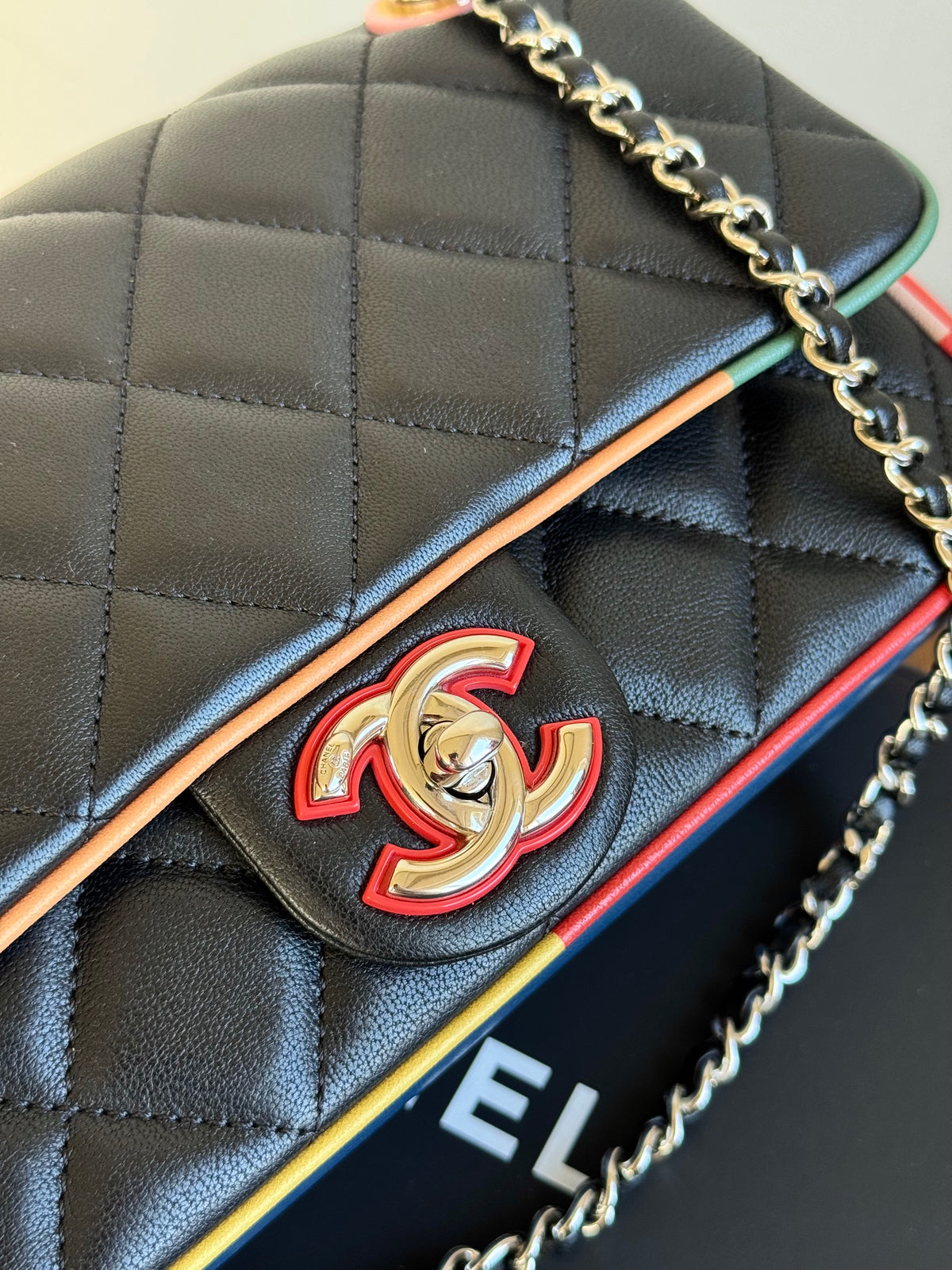 Pre-owner Chanel Timeless Small Cuba Color Lambskin Flap Bag