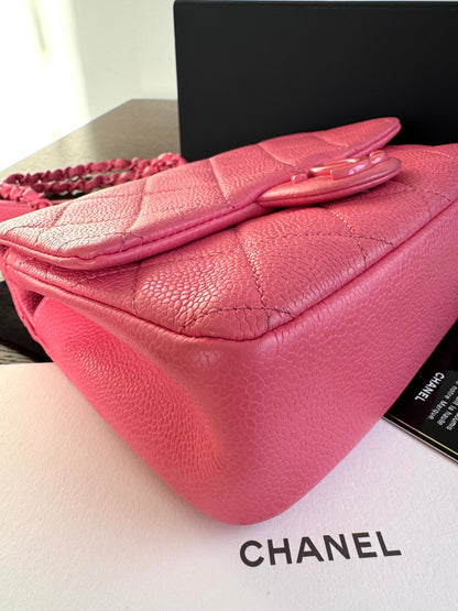Pre-owned Chanel Timeless Mini Square Incognito Pink Caviar Flap Bag