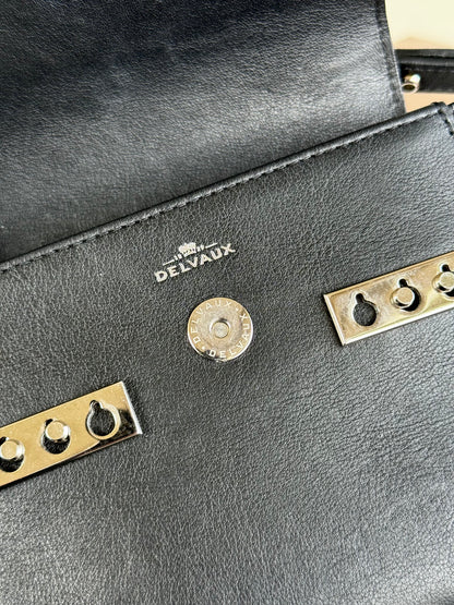 Pre-owned Delvaux Tempête Micro Black Calfskin Bag