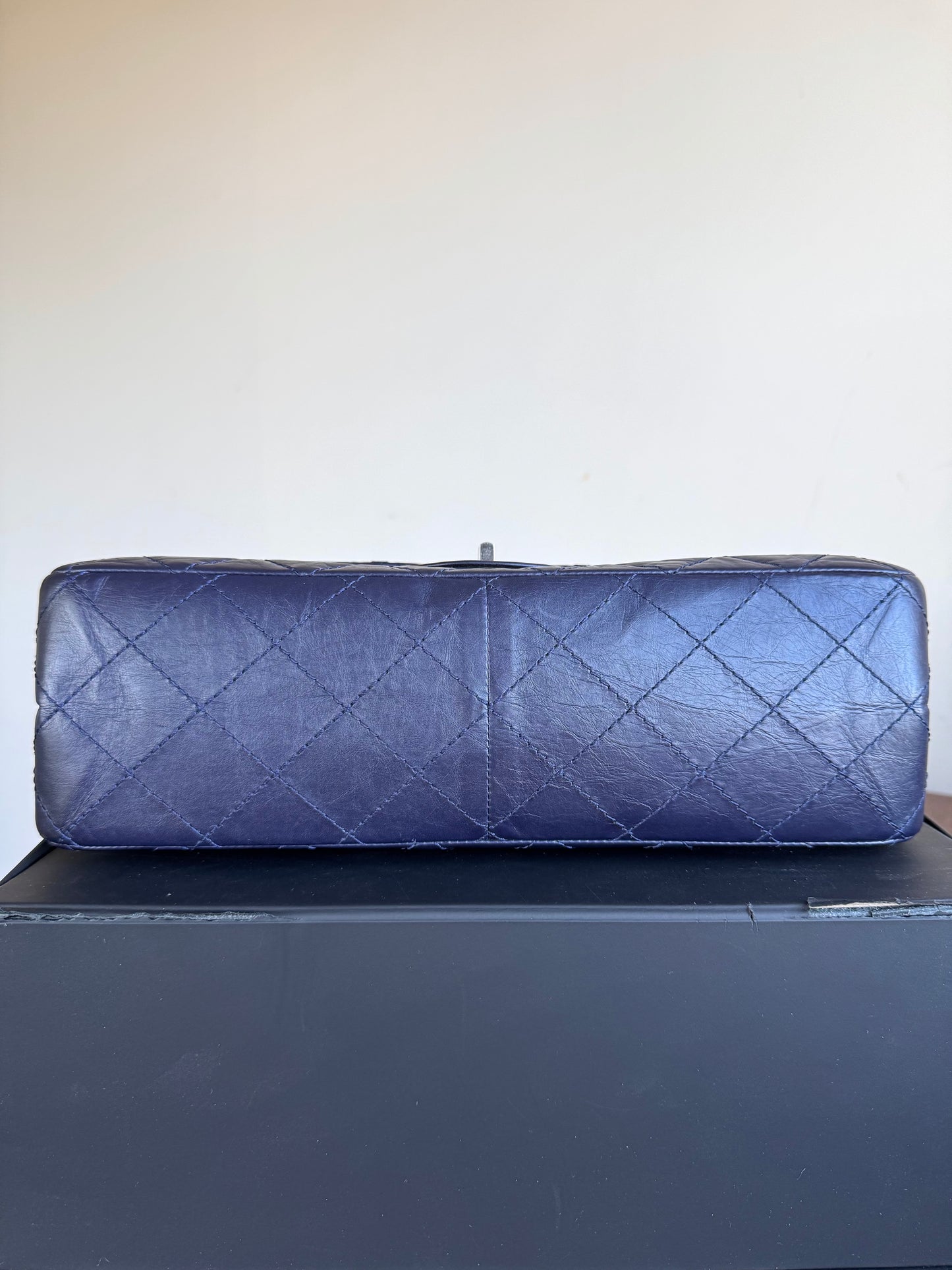 Pre-owned Chanel 2.55 Reissue Maxi 227 Purple Calfskin Flap Bag
