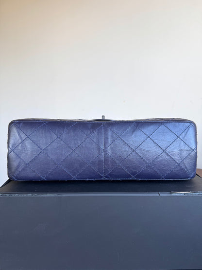 Pre-owned Chanel 2.55 Reissue Maxi 227 Purple Calfskin Flap Bag