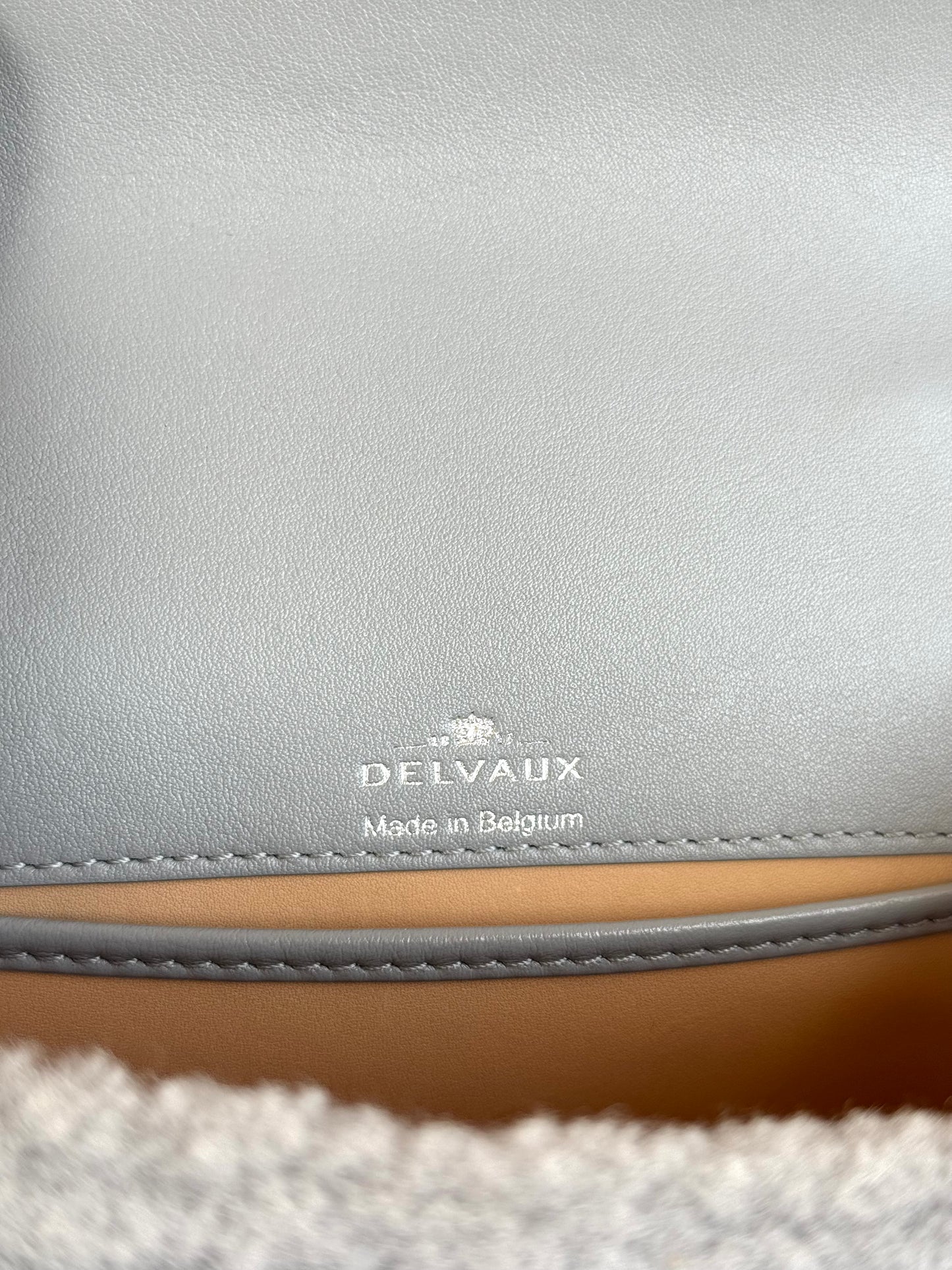 Pre-owned Delvaux Brillant Mini Sweet Cloud Teddy Ice Blue Wool Bag Limited Edition