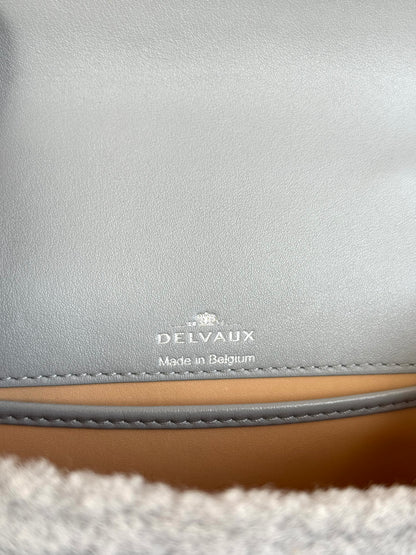 Pre-owned Delvaux Brillant Mini Sweet Cloud Teddy Ice Blue Wool Bag Limited Edition