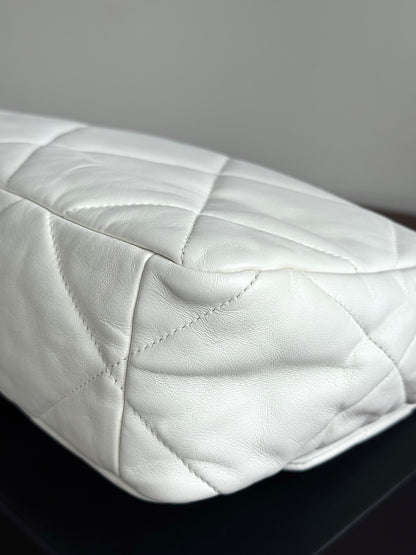 Pre-owned Chanel 19 Large White Lambskin Flap Bag