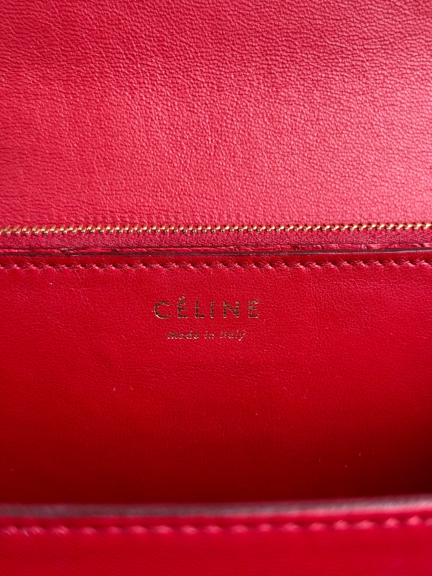 Pre-owned Céline Classic Box Medium Red Python Bag