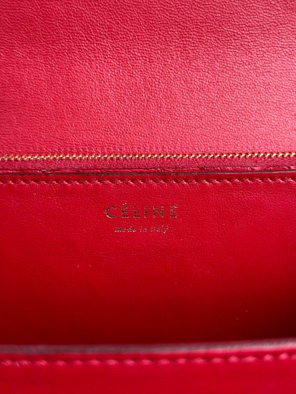 Pre-owned Céline Classic Box Medium Red Python Bag