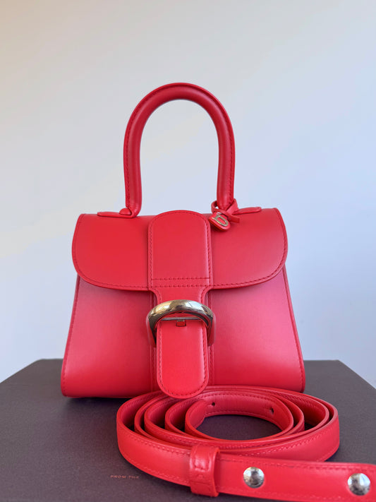 Pre-owned Delvaux Brillant Mini Red Box Calf Bag