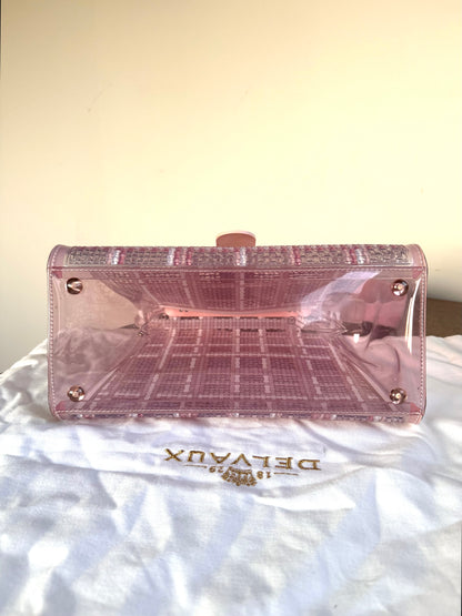 Pre-owned Delvaux Vinyl Gingham The Dreamer Brillant MM Pink Bag