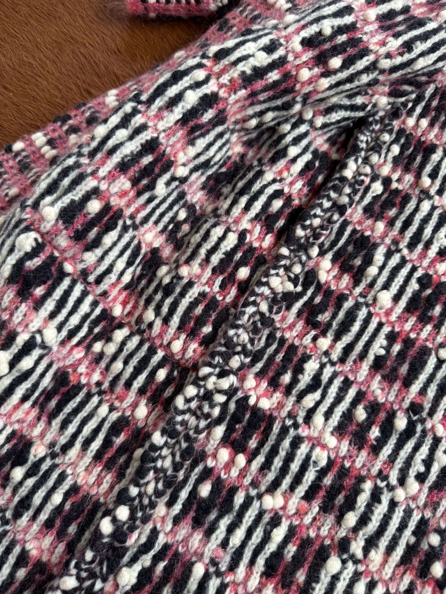 Pre-owned Chanel Paris-Salzburg Black Pink Wool Coat