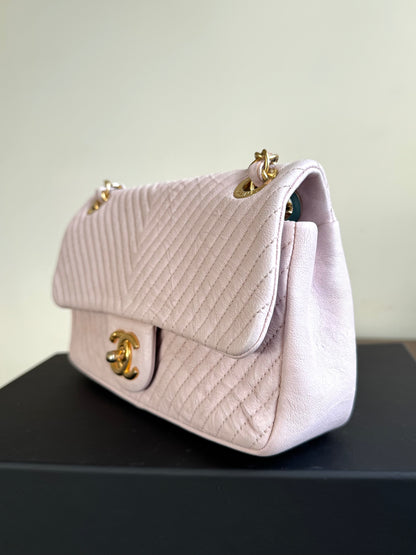 Pre-owned Chanel Timeless Small Light Rose Calfskin Flap Bag