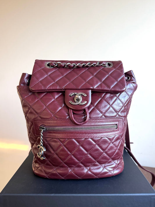 Chanel Paris-Salzburg Mountain Small Burgundy Leather Backpack
