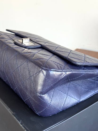 Pre-owned Chanel 2.55 Reissue Maxi 227 Purple Calfskin Flap Bag