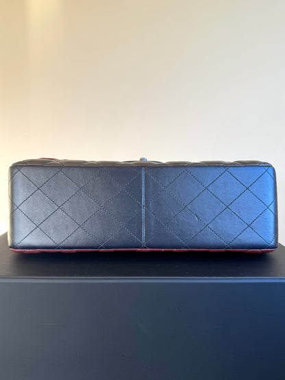 Pre-owned Chanel Timeless Classic Jumbo Tricolor Leather Flap Bag