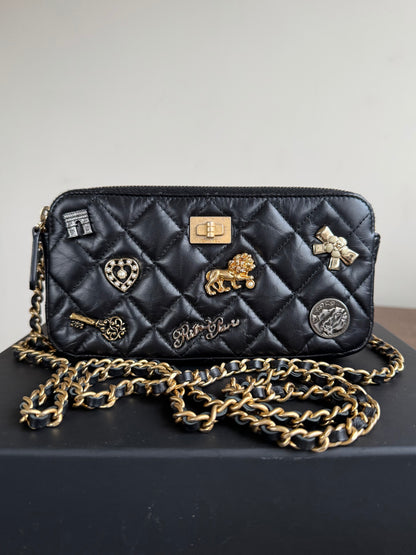 Pre-owned Chanel 2.55 Chain Wallet Lucky Charms Clutch Bag