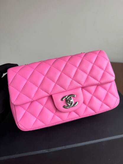 Pre-owned Chanel Timeless Mini Rectangle Pink Leather Bag