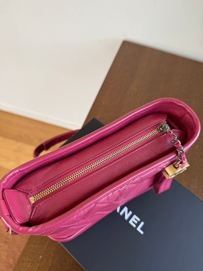 Pre-owned Chanel Gabrielle Small Rose Calfskin Hobo Bag