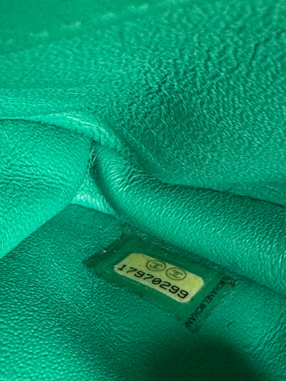 Pre-owned Chanel Timeless Extra Mini Green Leather Flap Bag