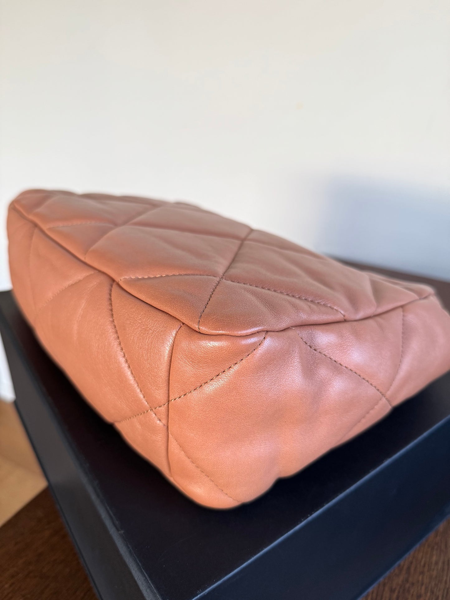 Pre-owned Chanel 19 Large Caramel Lambskin Flap Bag